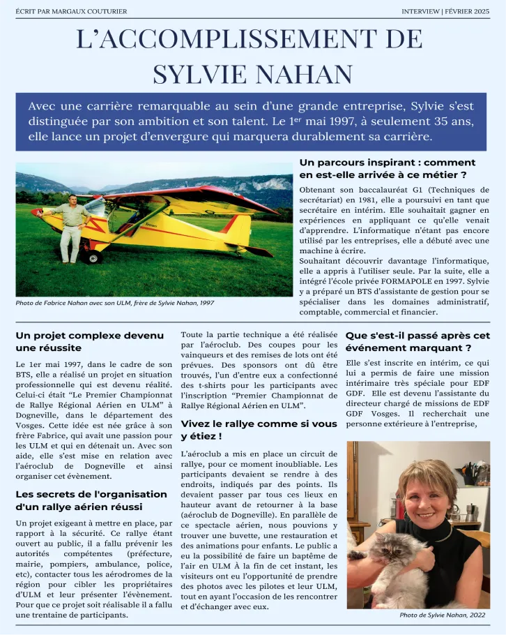 Première page de l'article d'interview