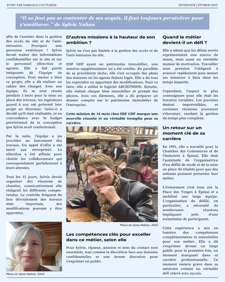 Seconde page de l'article d'interview